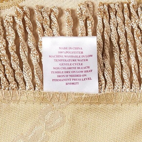 Victorian Gold Brocade Round Table Cloth 60" - Picture 5 of 7